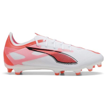 Botas de Rugby ULTRA 5 MATCH FG/AG Tacos Moldeados Terreno Seco Blanco/Rojo - Puma
