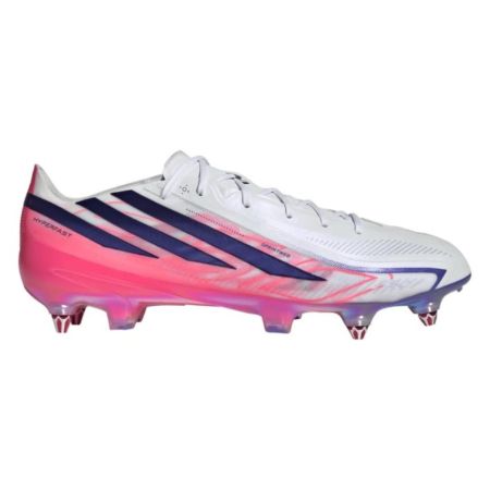 adidas F50 Hyperfast Elite blanco púrpura vista perfil lateral