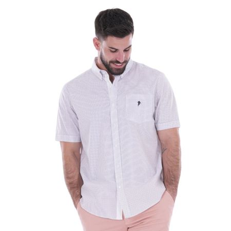 Camisa de manga corta blanca con pequeños motivos "Línea City" - Ruckfield