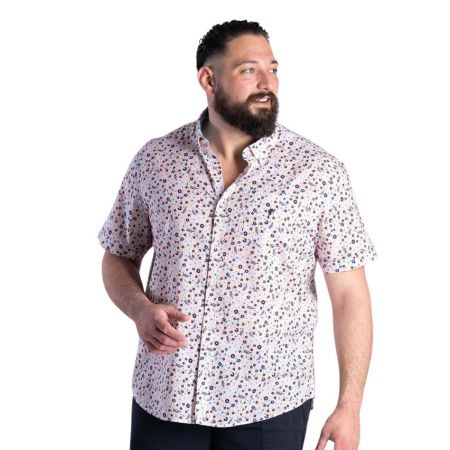 Camisa estampada manga corta Rugby Club rosa Rugby - Ruckfield