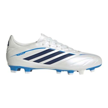 Bota rugby Adidas Copa Pure IV Club azul metálico vista lateral externa