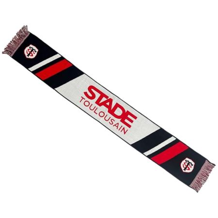 Bufanda rugby Stade Toulousain tejida jacquard acrílica rojo negro aficionado