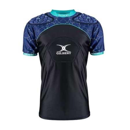 Hombreras rugby Atomic V3 negro y azul Gilbert
