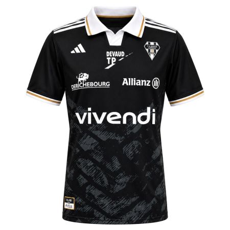 Camiseta de rugby CA Brive negro Adidas exterior 2026 vista frontal