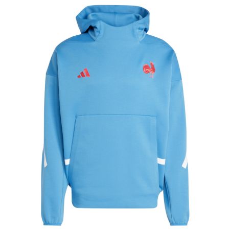 Sudadera con Capucha Rugby Francia 2024/2025 Azul cielo - Adidas
