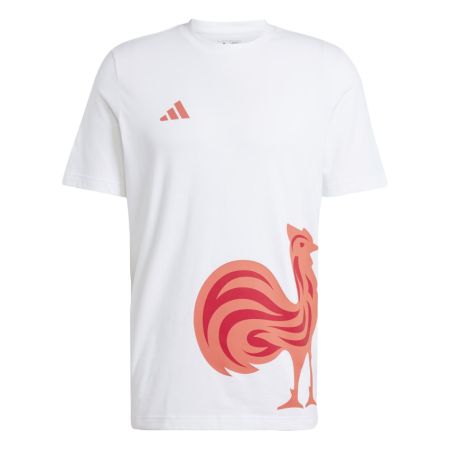 Camiseta de Rugby Francia Gráfica Blanca – Adidas