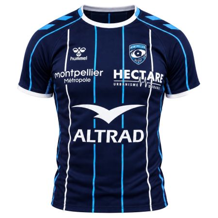 Camiseta rugby Montpellier local 2026 2027 Pro Hummel azul naranja