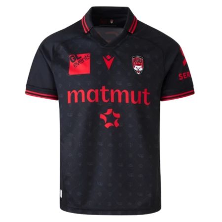 Camiseta rugby LOU Lyon local 2026-2027 Macron negra adulto