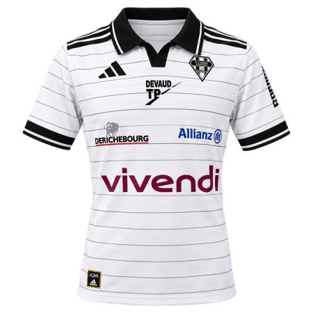 Camiseta de rugby blanca infantil CA Brive 2026 2027 Adidas frontal