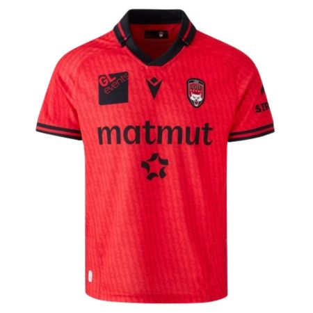 Camiseta rugby LOU Lyon junior exterior blanca roja Macron 2026/2027