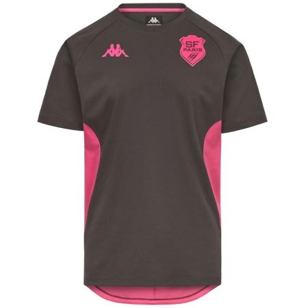 Camiseta salida rugby Stade Français gris rosa Kappa Millido 2