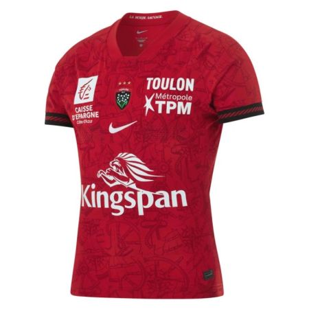 Camiseta de rugby RCT Toulon local 2026-2027 Nike roja negra vista frontal
