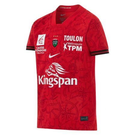 Camiseta local infantil RC Toulon 2026-2027 roja Nike vista frontal