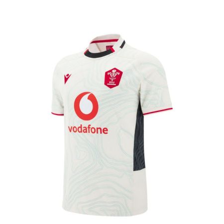Camiseta de Rugby Réplica para Niño Gales Visitante Blanca 2025-2026 - Macron

