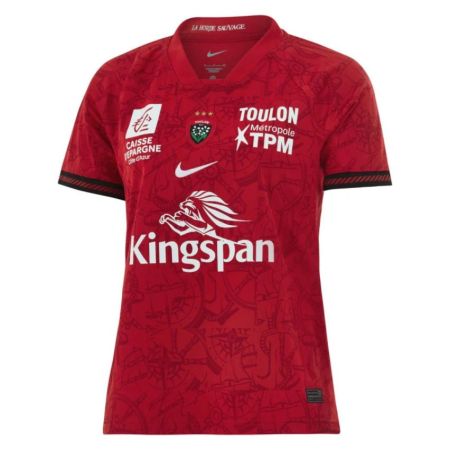 Camiseta de rugby mujer RC Toulon local rojo negro Nike 2026