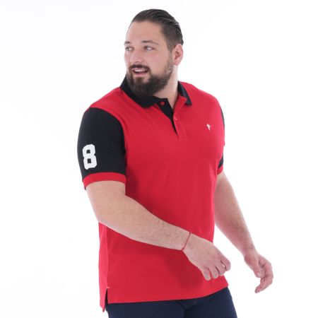 Polo Rugby Manga Corta Bicolor Rojo/Azul Marino - Ruckfield