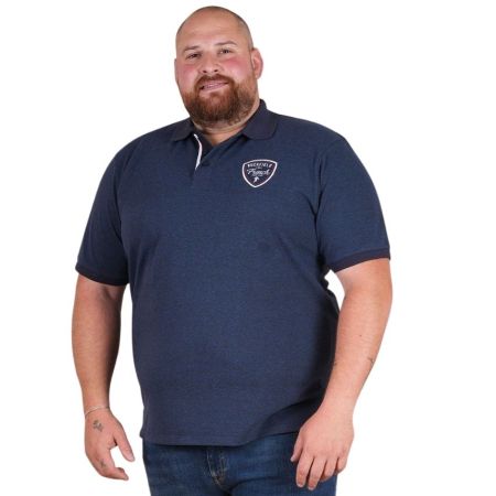 Polo de Rugby de Manga Corta Ruckfield Azul Jaspeado

