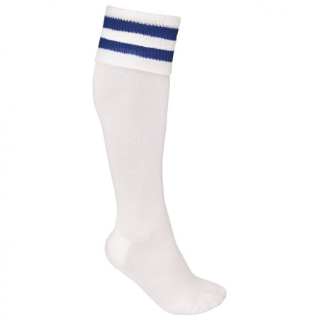 Chaussette Rugby Blanche/Rayure Bleu - ProAct 