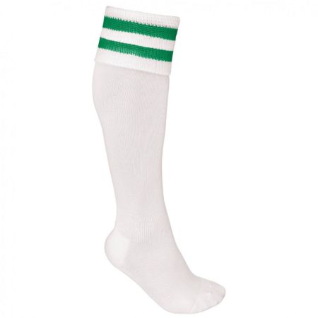 Chaussette Rugby Blanche/Rayure Verte - ProAct 