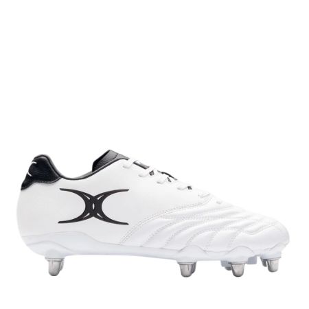Botas de rugby Sidestep Icon 8S blancas tacos atornillados