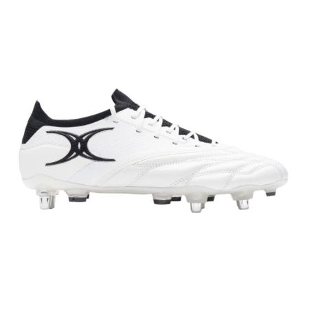 Tacos de rugby Gilbert Icon Play 2.0 6S blancos de cuero