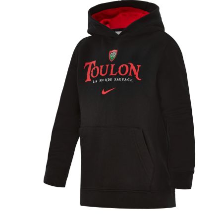 Sudadera con capucha RC Toulon niño Nike negro rojo vista frontal