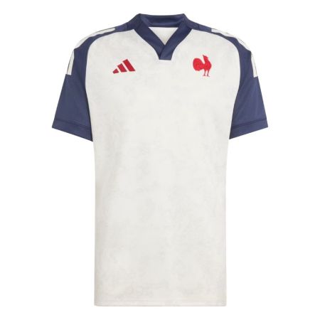 Camiseta entrenamiento rugby Francia FFR cream white adidas