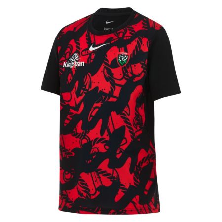 Camiseta pre-partido infantil RC Toulon Nike rojo negro motivo cordajes