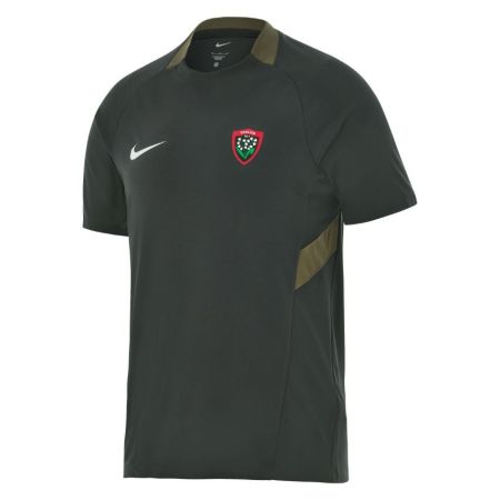 Camiseta entrenamiento RC Toulon Nike verde cuello caqui vista frontal