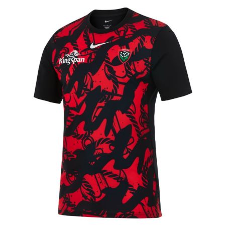 Camiseta pre-partido RC Toulon Nike 2026 roja y negra frontal