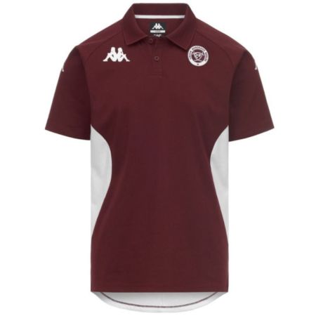 Polo rugby salida UBB Mindatti 2 Kappa burdeos blanco