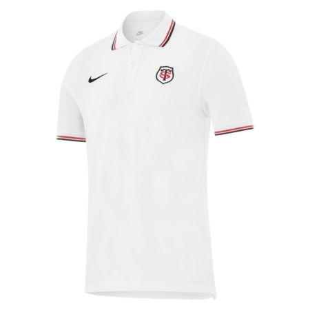 Polo blanco Stade Toulousain Nike 2026 2027 hombre vista frontal