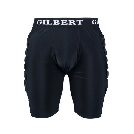 Pantalones cortos de rugby infantiles Gilbert XP25 negros con protección