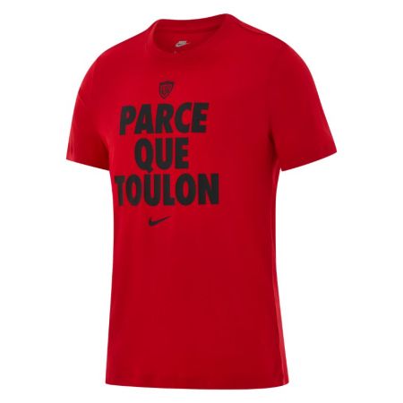 Camiseta roja RC Toulon Nike lema Porque Toulon al frente