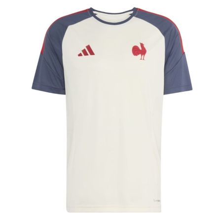 Camiseta Rugby Performance Francia FFR Crema Adidas Hombre