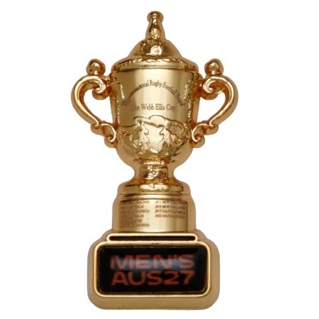 Pin trofeo Webb Ellis metal esmaltado Rugby World Cup 2027
