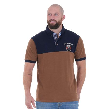 Polo Rugby de Manga Corta Selected Beige Oscuro - Ruckfield