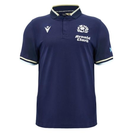 Camiseta rugby Escocia casa 2026-2027 Macron azul marino algodón vista frontal