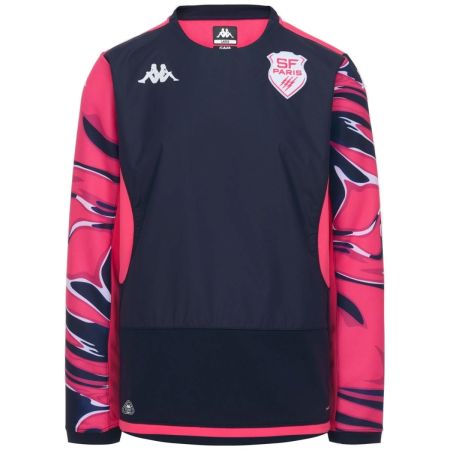 Sudadera pre-partido Stade Français Paris Kappa azul marino rosa fandango rugby