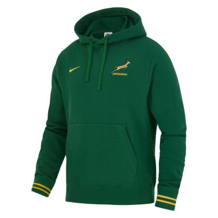 Sudadera con capucha Nike Springboks verde vista frontal con logo bordado