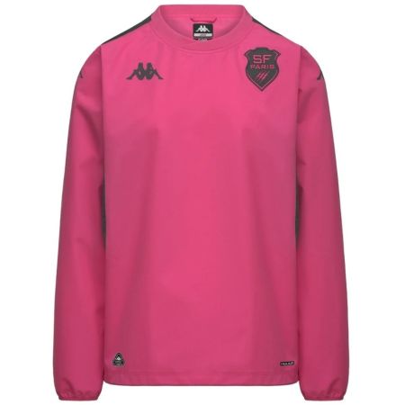 Sudadera rugby Kappa Arain rosa fandango gris oscuro vista frontal