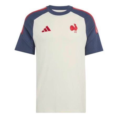 Camiseta mujer rugby Francia Performance cream white Adidas