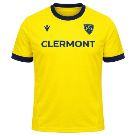 Camiseta rugby algodón amarilla ASM Clermont travel Macron 2026-2027