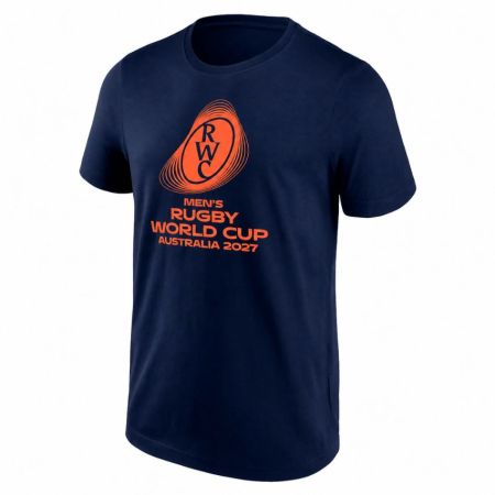 Camiseta rugby navy logo bordado Copa del Mundo Australia 2027 frente