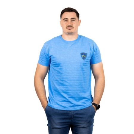 Camiseta de Rugby ASM Clermont Azul Cielo con Logo ASM


