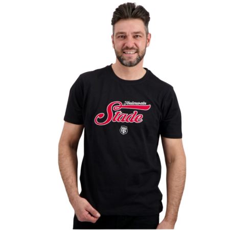 Camiseta de rugby negra hombre Stade Toulousain marcaje pecho escudo