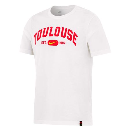 Camiseta de rugby Nike blanca Stade Toulousain 2025/2026 gráficos rojo negro