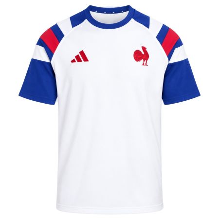 Camiseta travel rugby adidas Equipo de Francia blanca hombre