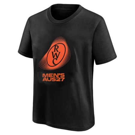 Camiseta Infantil Rugby Oficial Copa del Mundo 2027 Negra - RWC 2027