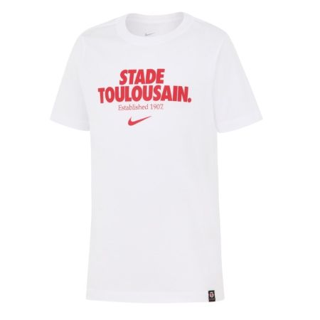 Camiseta de rugby infantil blanca Nike Stade Toulousain gráfico Rojo y Negro